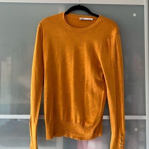 Zara yellow/orange sweater with studs on sleeve